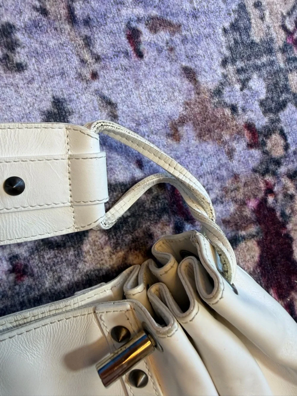 DOLCE & GABBANA Vintage Handbag Love Large Leather Iconic Hobo AUTHENTIC white - Picture 10 of 14